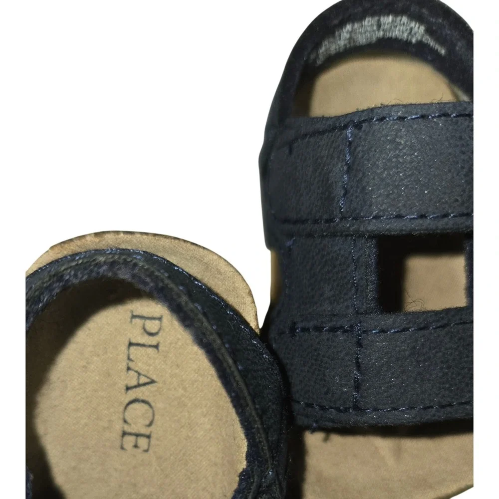 Infant Boy Sandals Bundle Childrens Place Navy & Stepping Stones Blue 0-3M 2pk